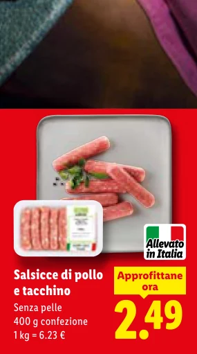 Salsicce di pollo e tacchino