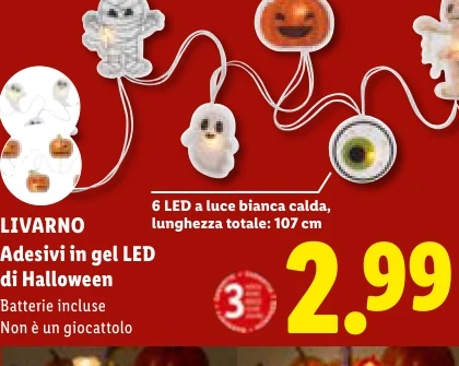 Adesivi in gel LED di Halloween - Livarno