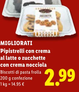 Pipistrelli con crema al latte o zucchette con crema nocciola - Migliorati