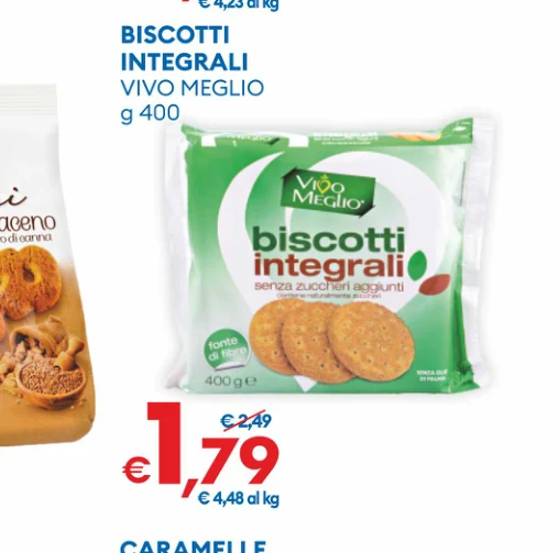 BISCOTTI INTEGRALI VIVO MEGLIO g 400
