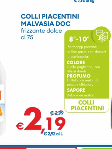 COLLI PIACENTINI MALVASIA DOC cl 75
