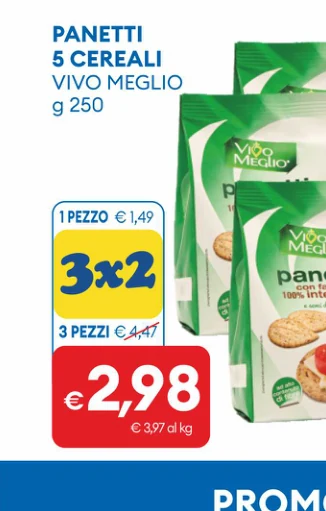 PANETTI 5CEREALI VIVOMEGLIO g250
