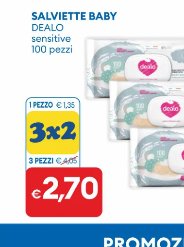 SALVIETTEBABY DEALO sensitive 100 pezzi