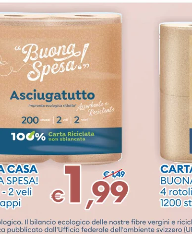 CARTA CASA BUONA SPESA! 2 rotoli - 2 veli