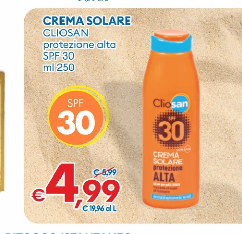 CREMASOLARE CLIOSAN protezionealta SPF30