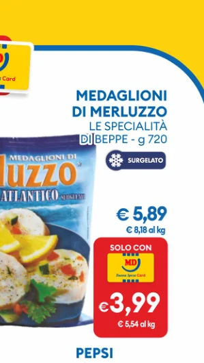 MEDAGLIONI DI MERLUZZO LE SPECIALITA DI BEPPE g 720