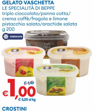 Gelato vaschetta Le Specialita di Beppe