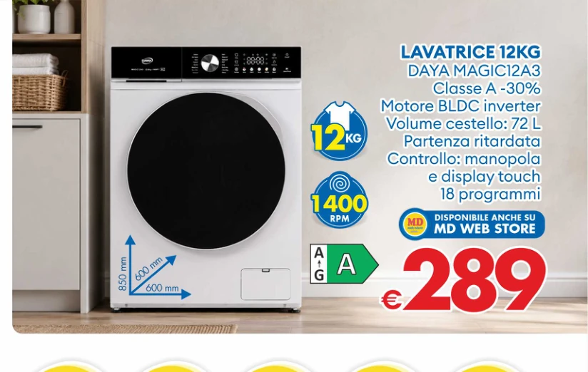 Lavatrice 12 kg Daya Magic 12A3