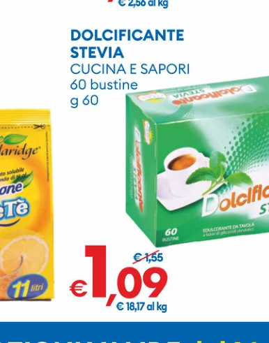 DOLCIFICANTE STEVIA CUCINAE SAPORI 60bustine g 60
