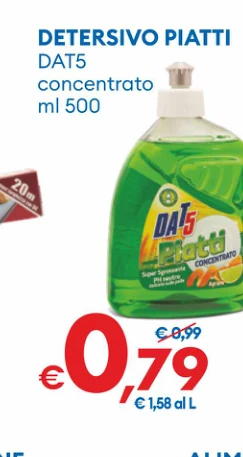 DETERSIVOPIATTI DAT5 concentrato
