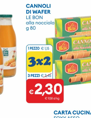CANNOLI DIWAFER LE BON alla nocciola g 80