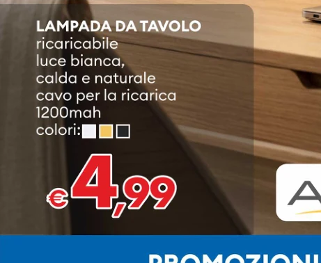LAMPADA DA TAVOLO RICARICABILE