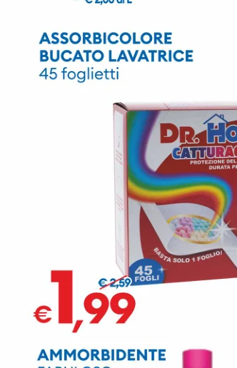 ASSORBICOLORE BUCATOLAVATRICE 45foglietti