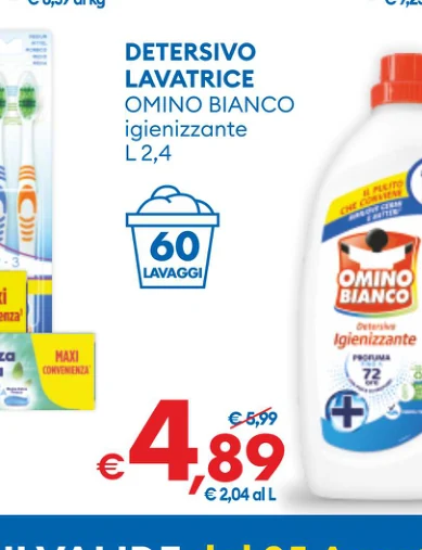 DETERSIVO LAVATRICE OMINO BIANCO igienizzante