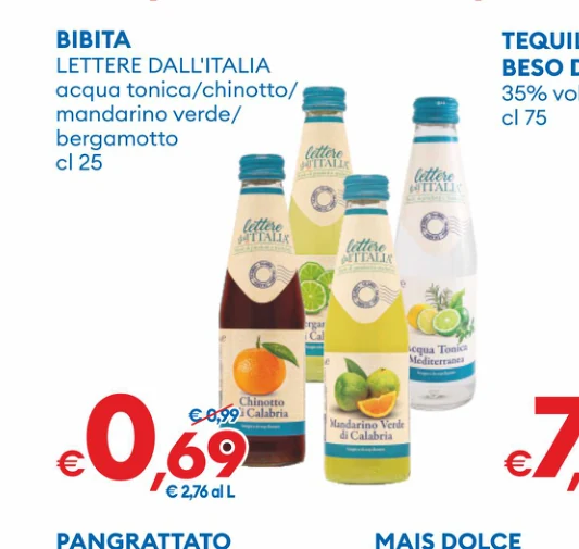 BIBITA acquatonica/chinotto/ mandarinoverde/