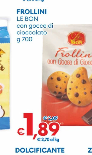 FROLLINI LE BON con goccedi cioccolato g 700
