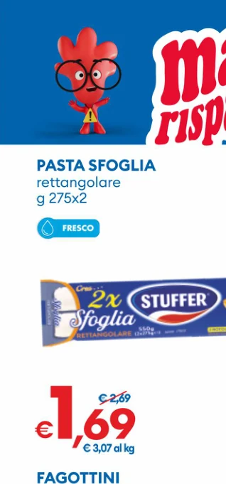 PASTASFOGLIA rettangolare g 275x2 O FRESCO