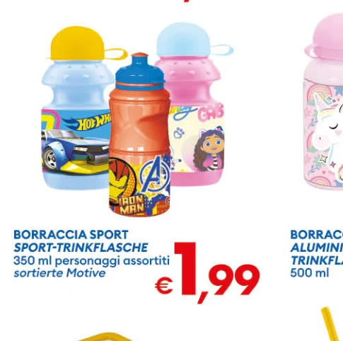 BORRACCIASPORT SPORT-TRINKFLASCHE 350mlpersonaggiassortiti sortierte Motive