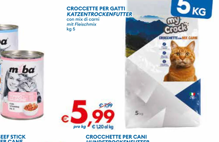 CROCCETTEPER GATTI KATZENTROCKENFUTTER con mix di carni mit Fleischmix kg 5