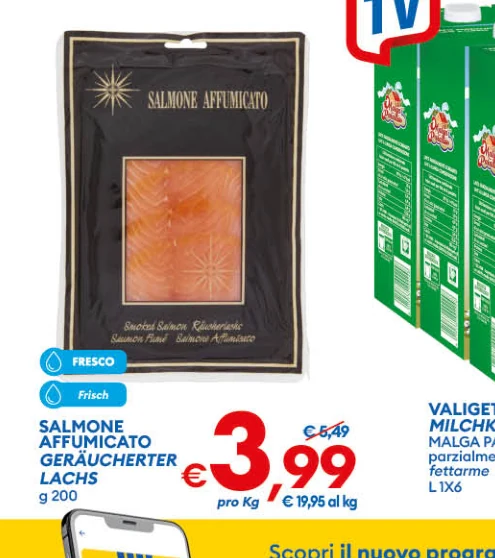 Frisch SALMONE AFFUMICATO GERAUCHERTER LACHS
