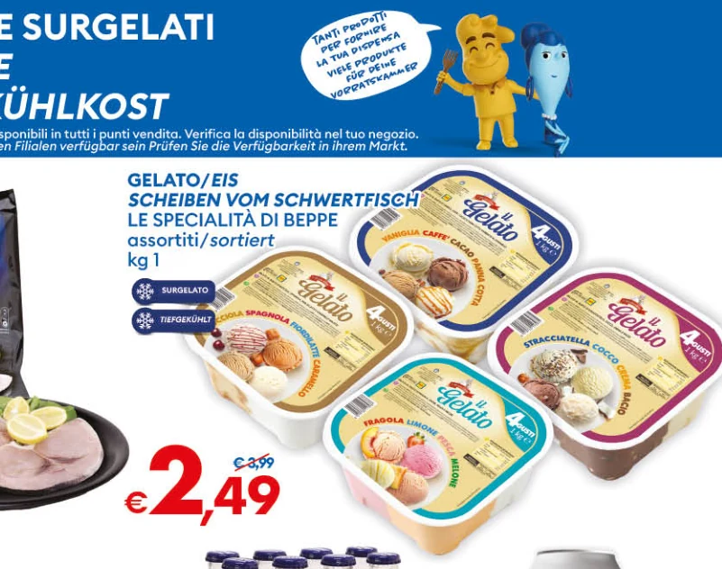 GELATO/EIS SCHEIBENVOMSCHWERTFISCH LESPECIALITADIBEPPE assortiti/sortiert