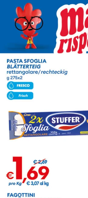 PASTASFOGLIA BLATTERTEIG rettangolare/rechteckig g275x2