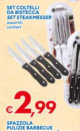 SETCOLTELLI DABISTECCA SETSTEAKMESSER assortiti sortiert