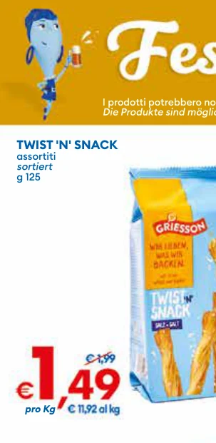 TWIST'N'SNACK assortiti sortiert
