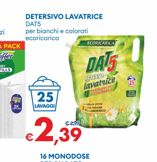 DETERSIVOLAVATRICE DAT5 perbianchiecolorati ecoricarica