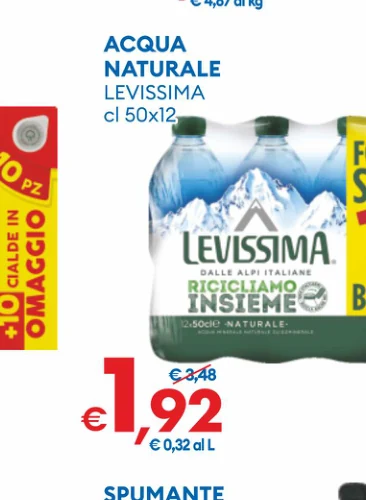 ACQUA NATURALE LEVISSIMA cl 50x12
