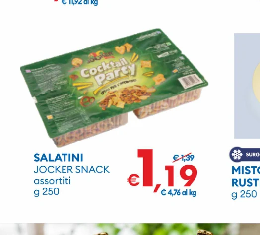 SALATINI JOCKER SNACK assortiti g 250