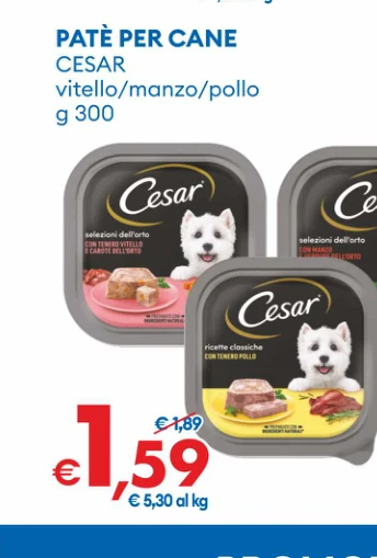 PATEPERCANE CESAR vitello/manzo/pollo g 300