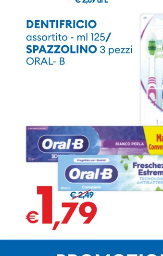 DENTIFRICIO assortito-ml125/ SPAZZOLINO 3pezzi ORAL- B