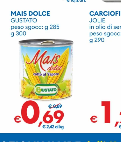 MAISDOLCE CARCIOFINITAGLIATI JOLIE GUSTATO in olio di semi di girasole