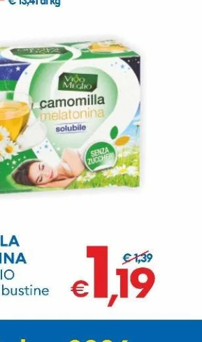 CAMOMILLA MELATONINA solubile 16 bustine - Vivo Meglio
