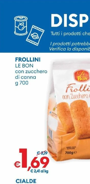 FROLLINI con zucchero di canna g 700 - Le Bon