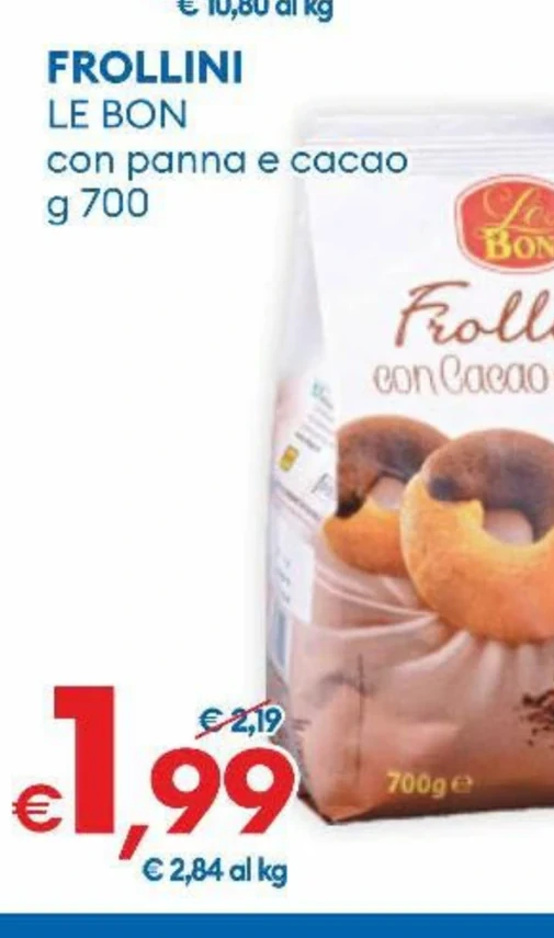 FROLLINI LE BON con panna e cacao g 700