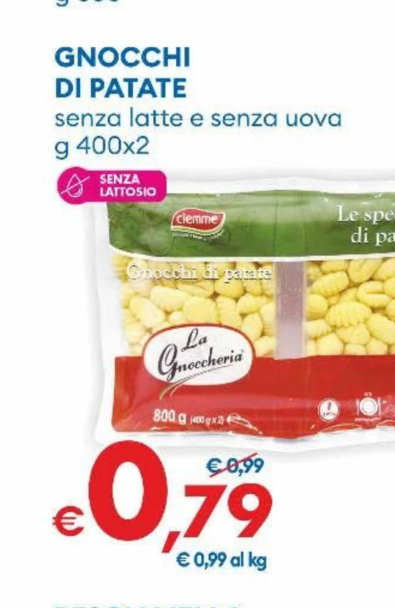 GNOCCHI DI PATATE senza latte e senza uova g 400x2