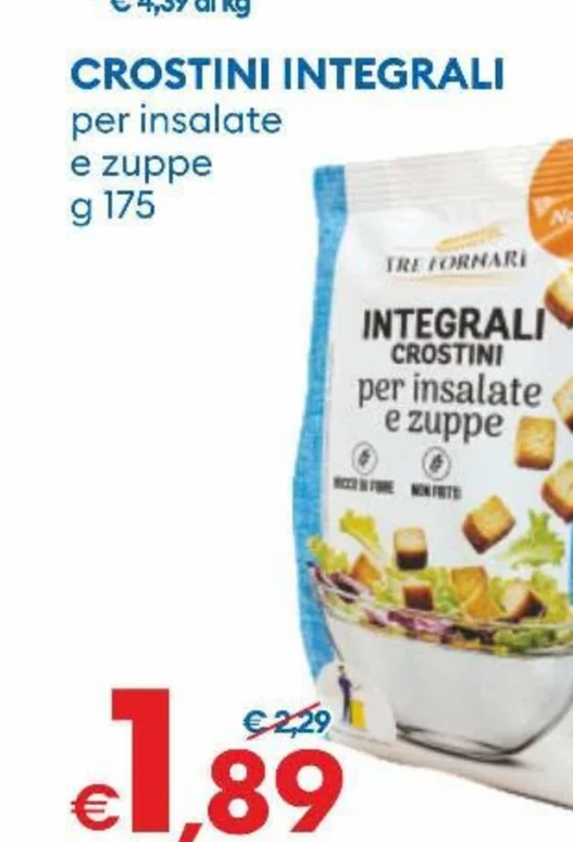 CROSTINI INTEGRALI per insalate e zuppe g 175