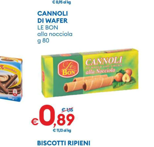CANNOLI DIWAFER LEBON alla nocciola