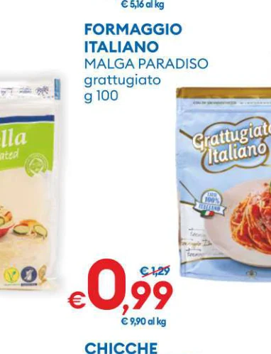 FORMAGGIO ITALIANO MALGAPARADISO grattugiato
