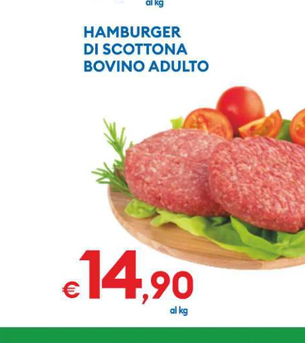 HAMBURGER DI SCOTTONA BOVINOADULTO