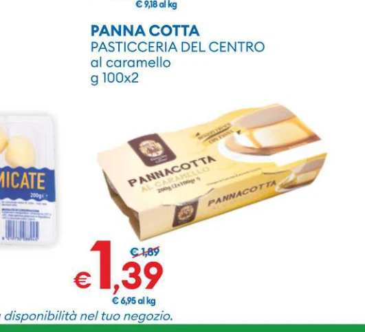 PANNACOTTA PASTICCERIADELCENTRO al caramello g 100x2
