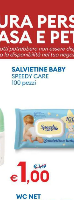 SALVIETINE BABY SPEEDYCARE 100pezzi