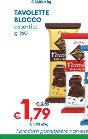 TAVOLETTE BLOCCO assortite