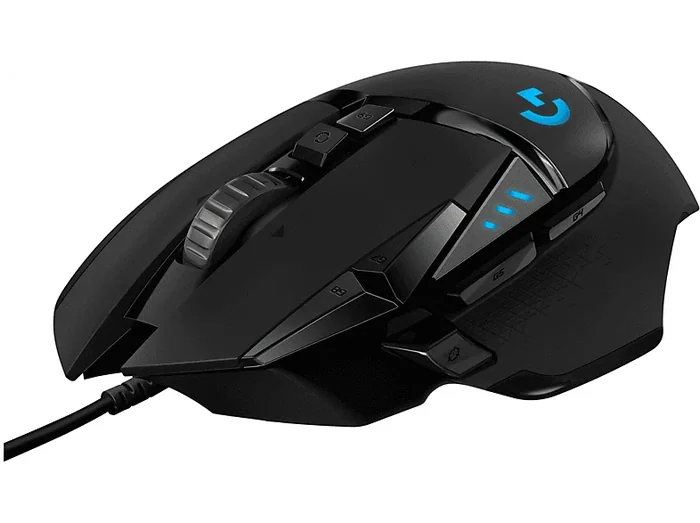 MOUSE GAMING G502 HERO, Collegamento USB, Ingresso: Otticamente a diodi laser, Scrolling a 4 direzioni, Risoluzione max 16000 dpi, Nero - LOGITECH