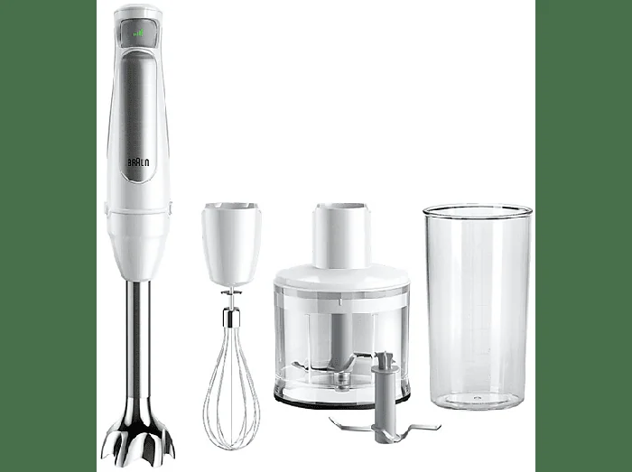 Frullatore ad immersione MultiQuick 7 MQ7035IWH, con Tritatutto, 1000W, Bianco - BRAUN
