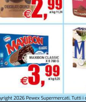 LECGELATIVARTIPI SOUSIYO 265G/273G CROOOLATECRLACY NNO1124 MAUBON MAXIBONCLASSIC alicg5.20 yright 2026 Pewex Supermercati Tuttii
