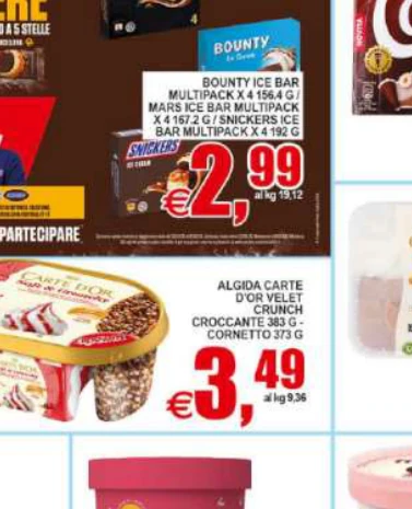 PARTECIPARE ALGIDACARTE CRUNCH CROCCANTE383G CORNETTO373G