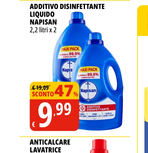ADDITIVO DISINFETTANTE LIQUIDO NAPISAN 2,2 litri x 2